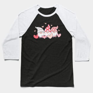 Gnome Valentines and Hearts Baseball T-Shirt